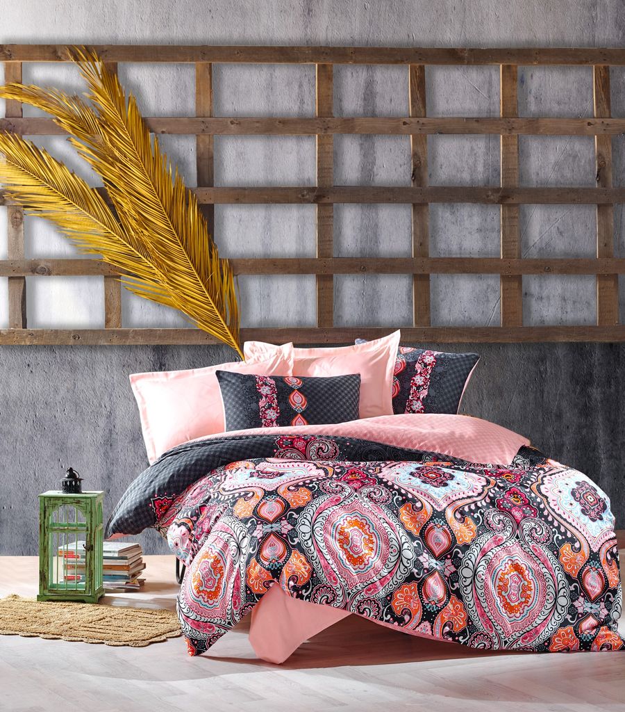 Saten Line bettwäsche-set 200x220cm satin luisa pulver