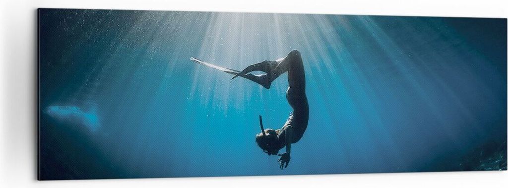 Bild auf Leinwand - Leinwandbild - Einteilig - Flossen Boden Taucher - 160x50cm - Wand Bild - Wanddeko - Wandbilder - Leinwanddruck - Bilder - Wand...