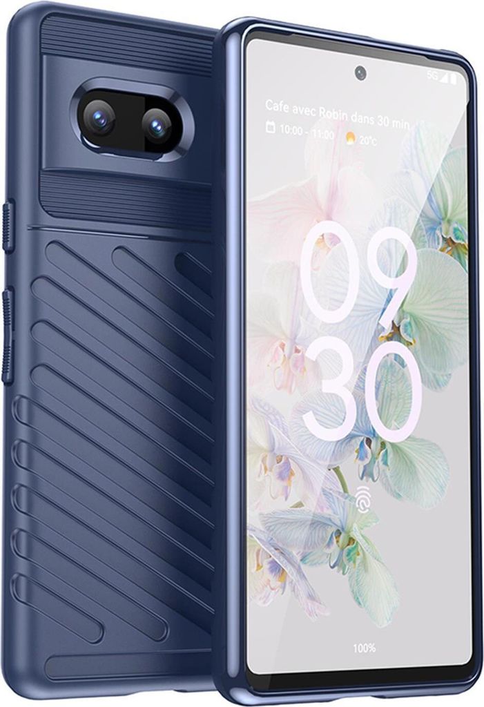 Conie Schutzhülle für Google Pixel 7 Tasche Silikon Case Muster Cover Bumper TPU Hülle in Blau