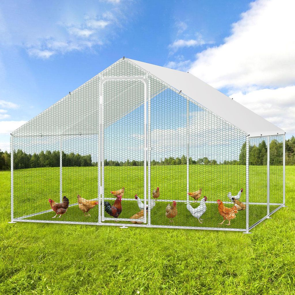 Aopunly 3x3x2m Outdoor Hühnerstall Hühnerhaus Dach Produktbild 