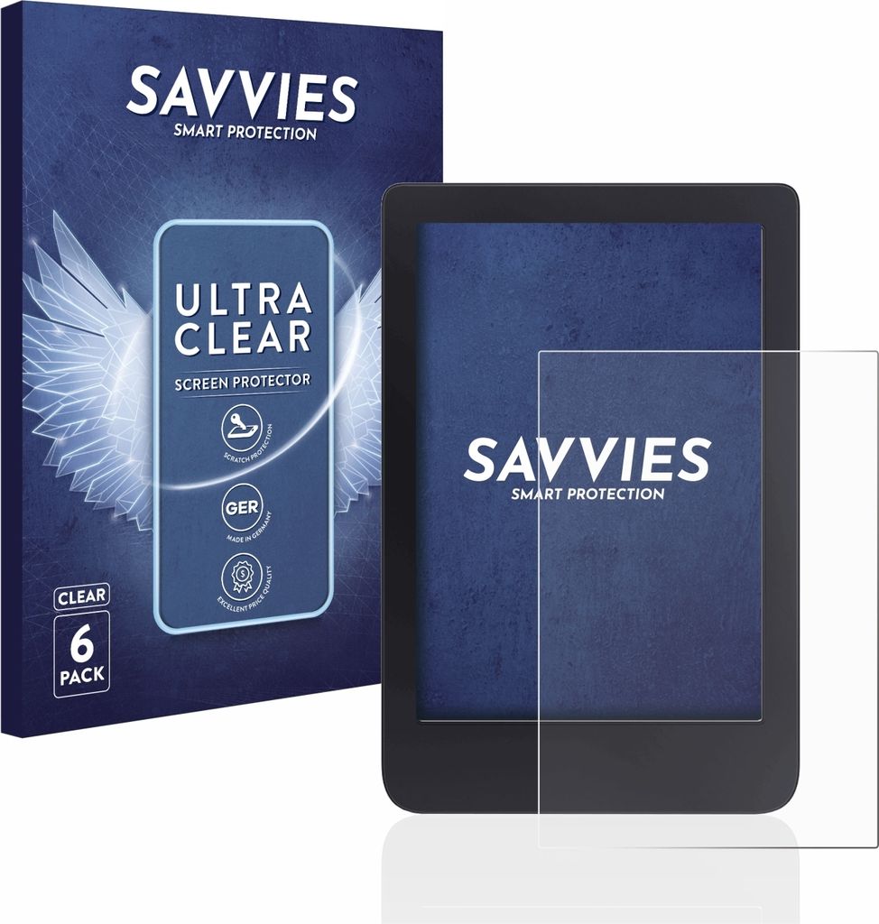 6x Für Tolino Shine 3 Schutzfolie Savvies Displayschutz Display Schutz Folie Klar Transparent