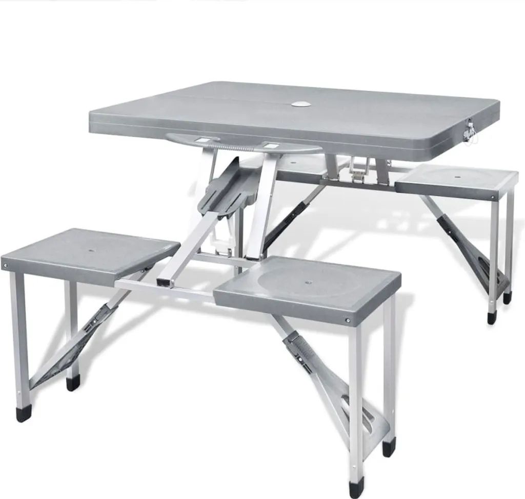 Mobilier de camping complet table et 4 sièges pliants ultra léger