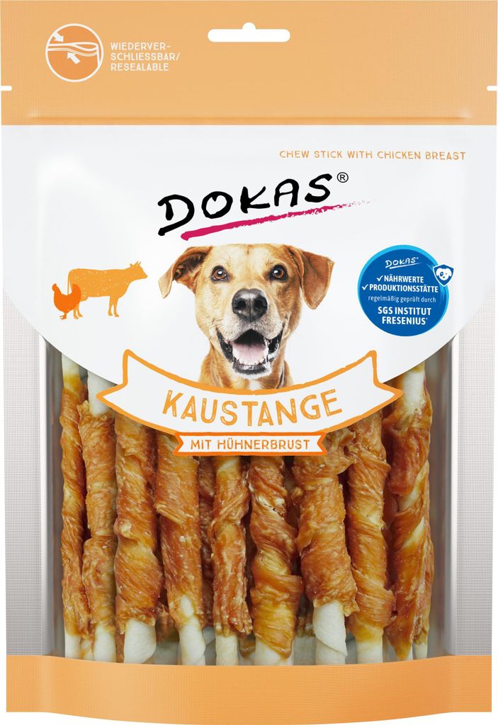 Dokas Kaustange mit Hühnerbrust, Snacks, Hund, Adult, Huhn, Produktbild 