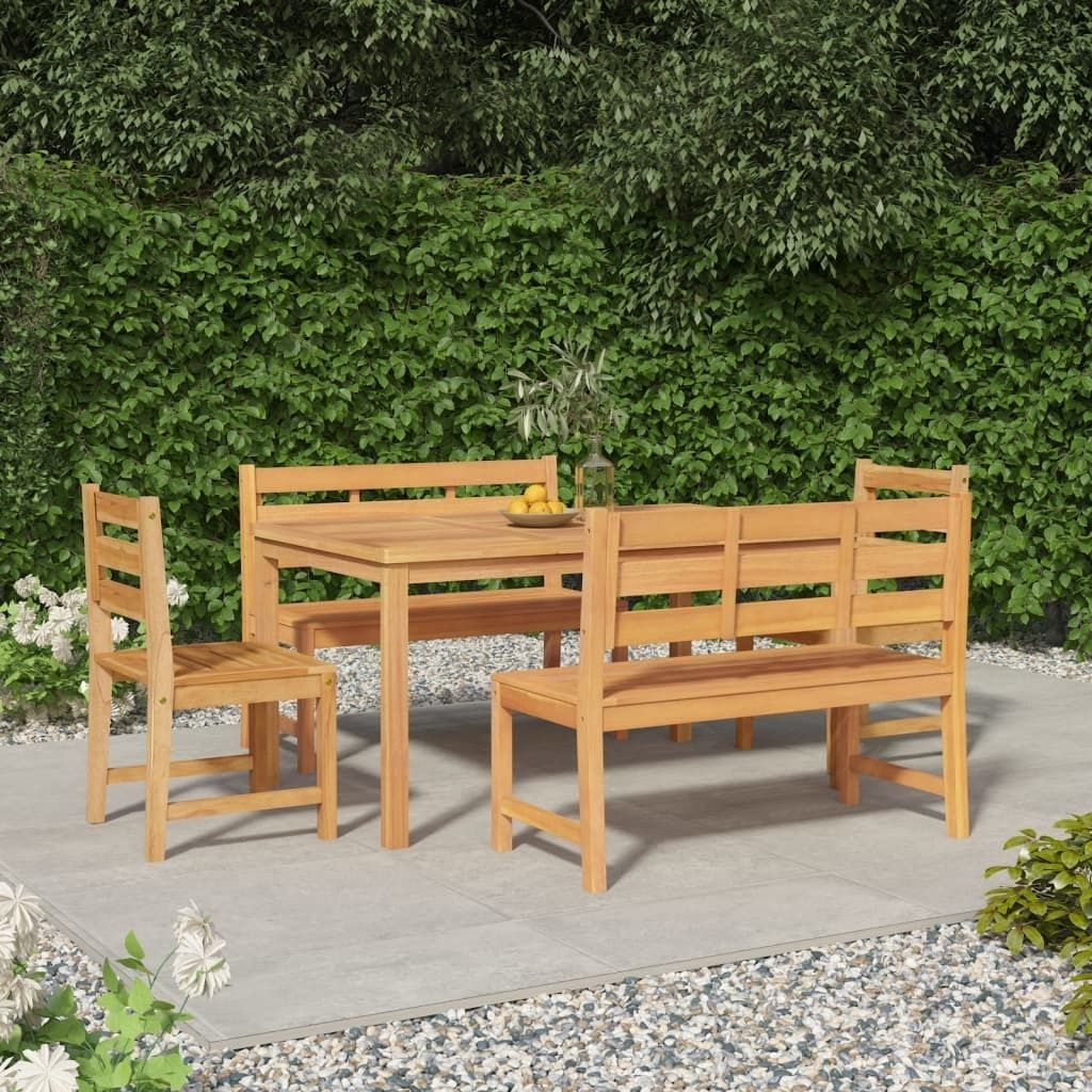 Möbel 5-tlg. Garten-Essgruppe Massivholz Teak - Terrassenmöbel 3157198