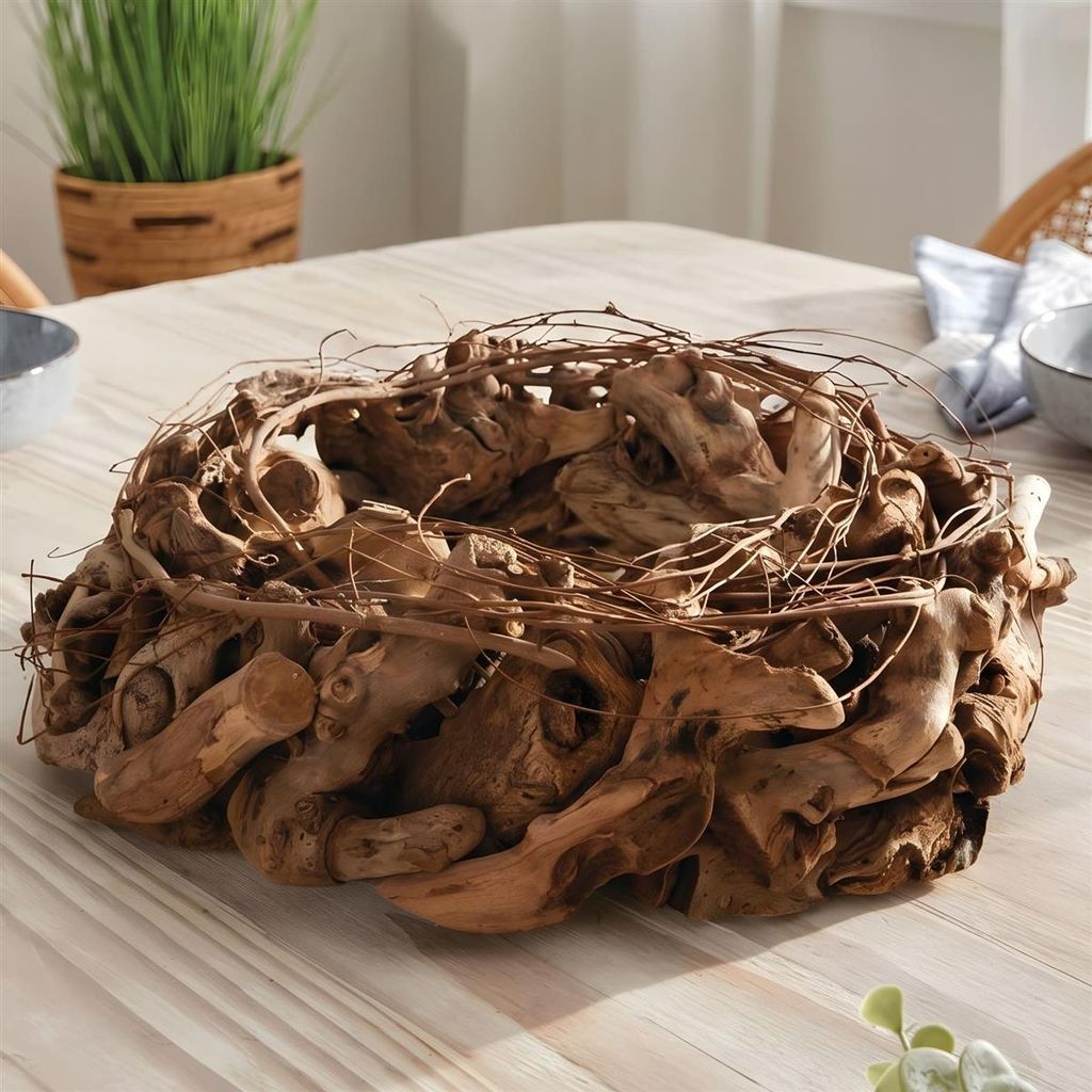 Kranz "Wurzelholz" aus Weide, Tischkranz Ø 35 cm, Produktbild 