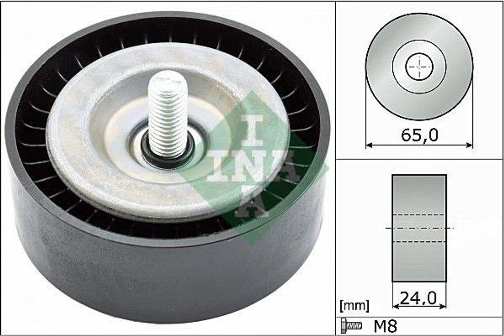 INA 532078210 Umlenk-/Führungsrolle, Keilrippenriemen OE CM5Q19A216AB kompatibel mit B-Max, C-Max, Ecosport, Fiesta, Focus, Mondeo, Tourneo, Trans...