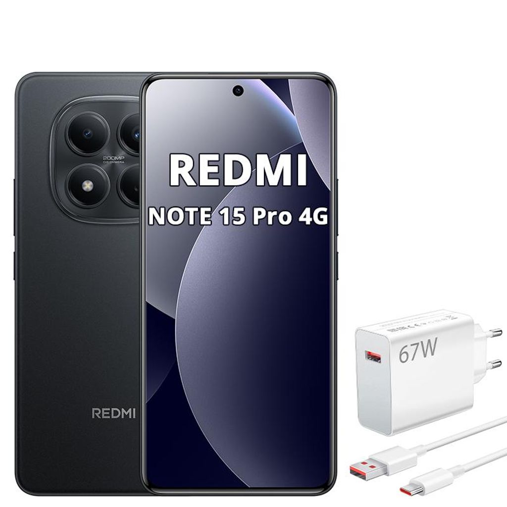 XIAOMI REDMI Note 15 Pro 4G 12GB 512GB Smartphone Schwarz Produktbild 