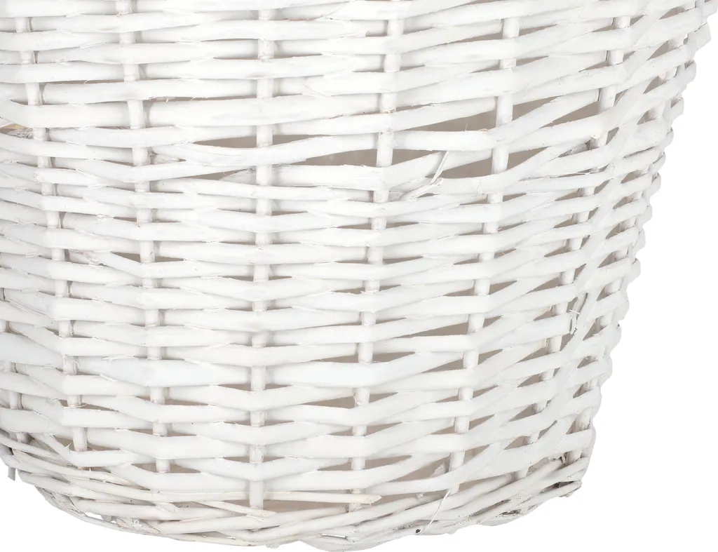 Panier Plante Intérieur Osier 38 cm Cache Pot Décoratif Blanc Rond
