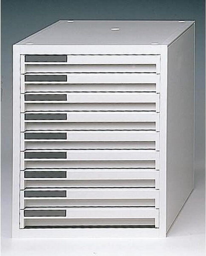 Schubladenbox styrokay 9 Schübe 29mm Front geschlossen weiß