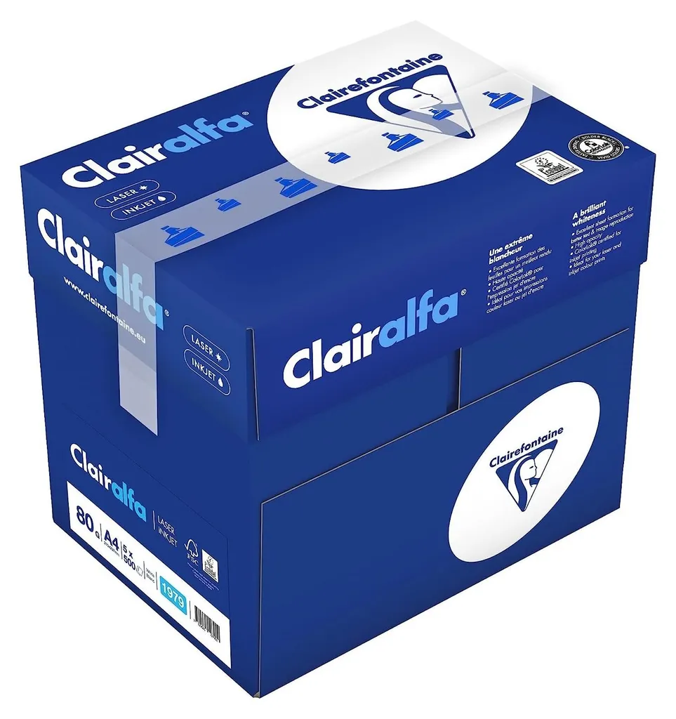 Clairefontaine Carta A4 2500 Fogli - Risma Professionale per Ufficio