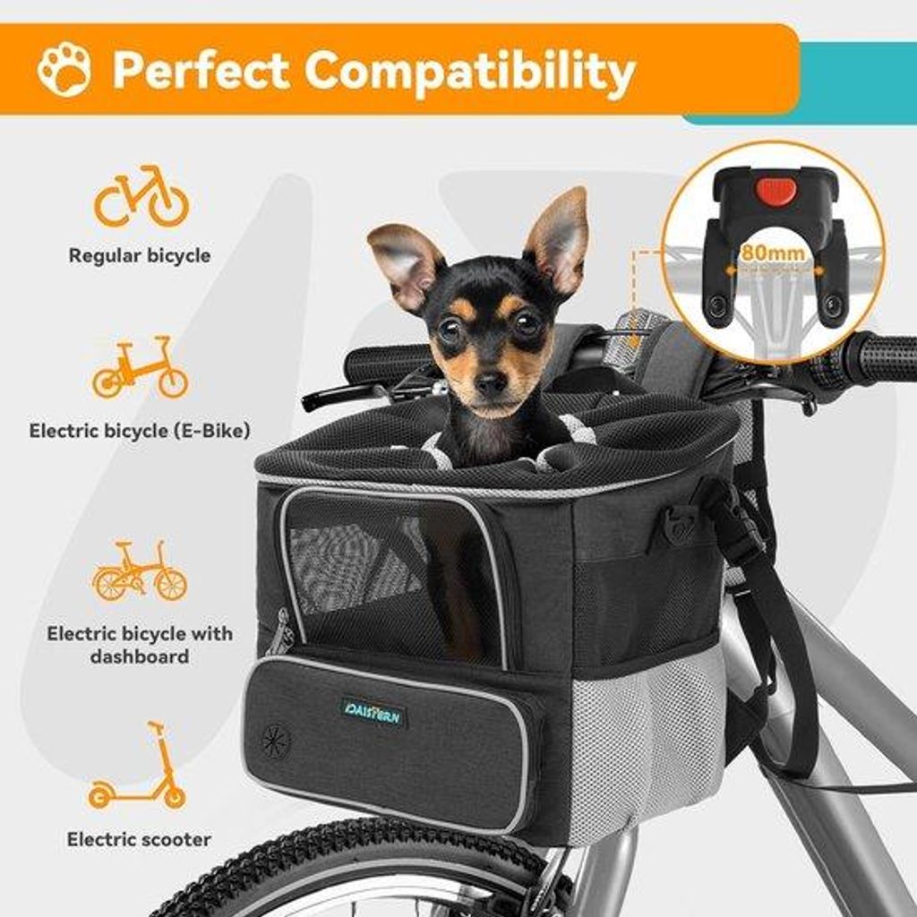 Wasserfeste Fahrradkorb für kleine Hunde bis 4KG