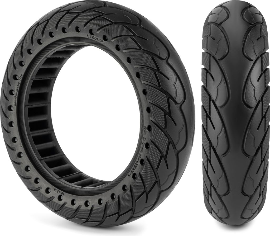 Vollgummireifen 10x2,5" Punkte Ninebot Max F&D Serie, Odys Alpha x3 pro, EPF2, Xiaomi Mi5/Pro, Streetbooster Two – Schwarz