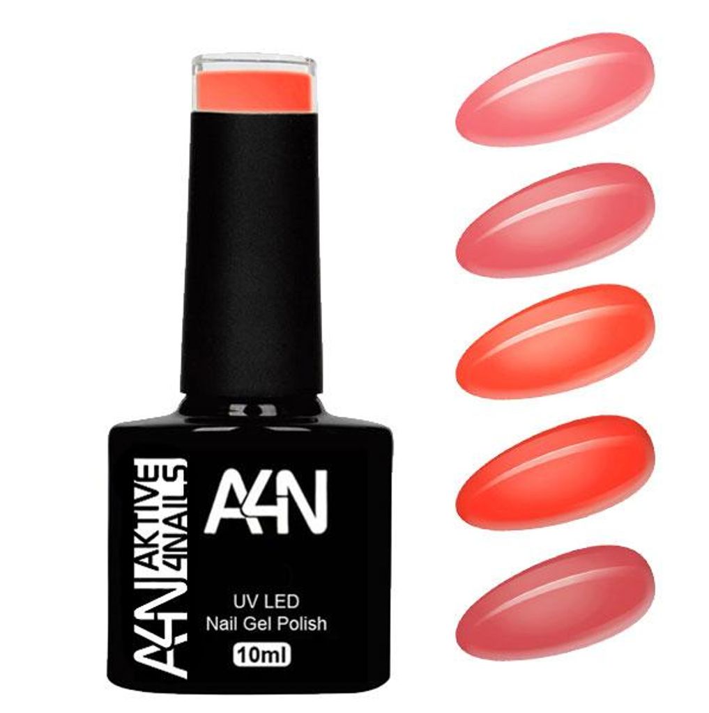 DELICATE CORAL Gelpolish 5er Set UV Nagellacke in der Pinselflasche 10ml hochpigmentierte und deckende Farben. Bis zu 4 Wochen schöne Fingernägel