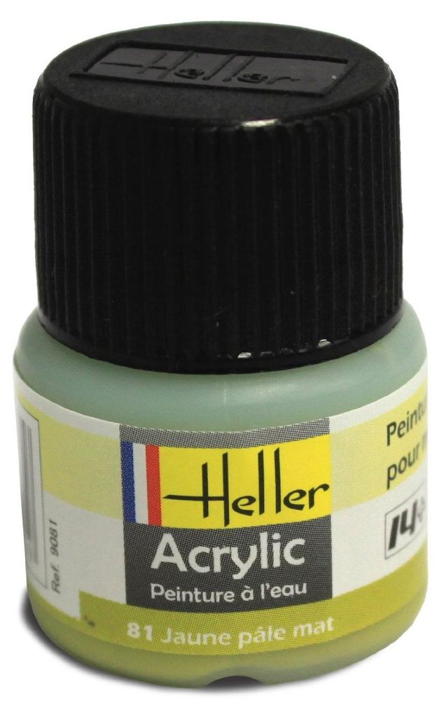Heller 9081 Acrylfarbe 081 Blassgelb, matt 12ml Modellbaufarbe