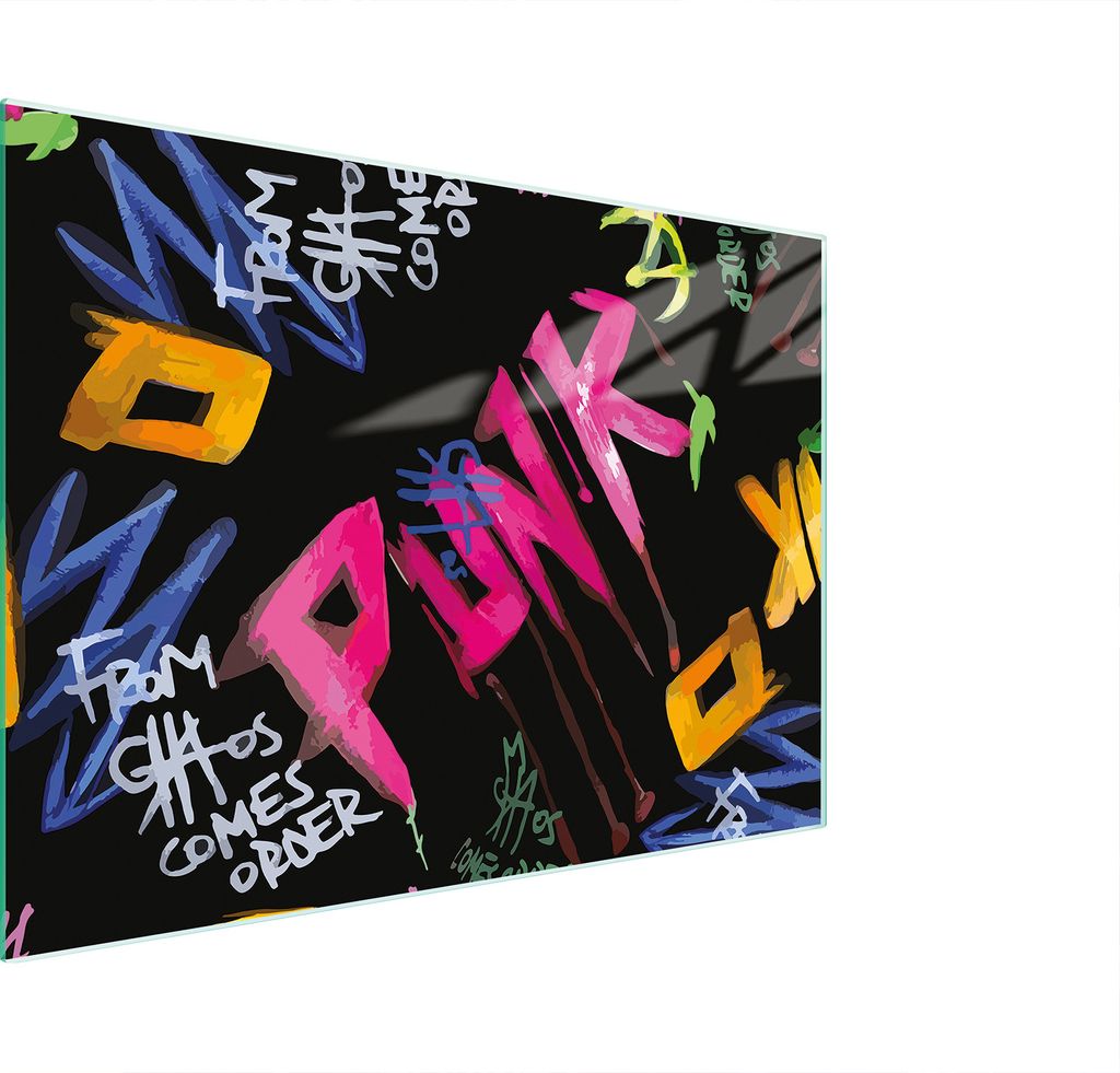 Schneidebrett Herdabdeckplatte Multiglasschneidplatte 30x22 cm Punk Bunt