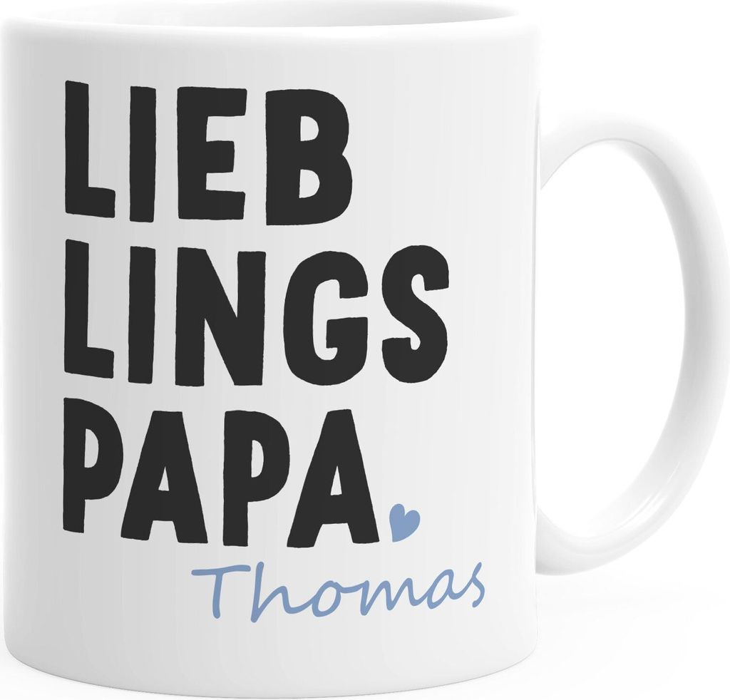 personalisierte Kaffee-Tasse Name Lieblingspapa persönliche Geschenke zum Vatertag SpecialMe weiß Keramik-Tasse