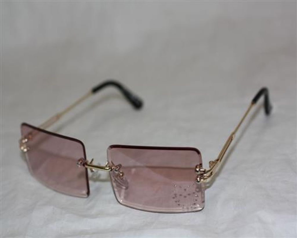 Sonnenbrille Randlos Rechteckig Rahmenlos Damen Herren Produktbild 
