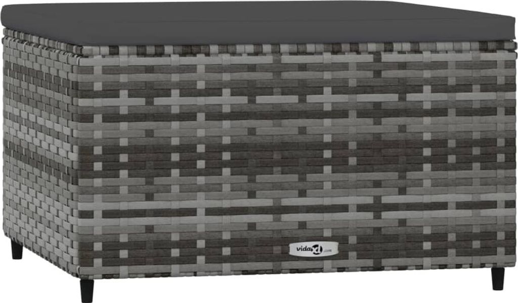 vidaXL Záhradná stolička s vankúšom Grey Poly Rattan Obrázok produktu 4