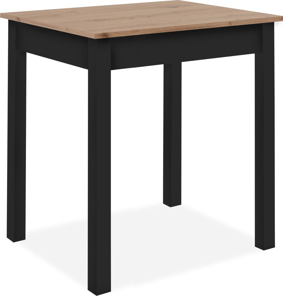 Küchentisch Capri - 90x67x76cm - Eiche Nachbildung/schwarz Produktbild 