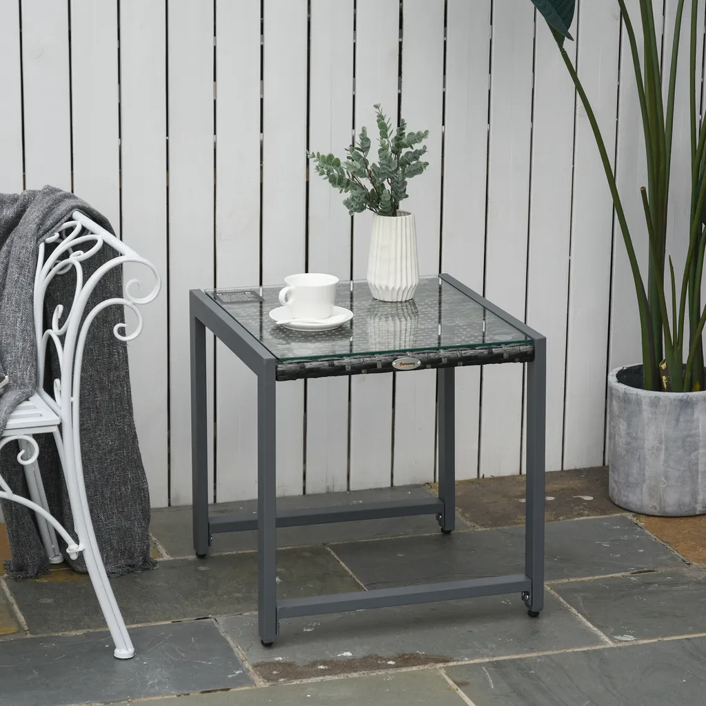 Table d'appoint extérieure résistante aux UV et intempéries en aluminium - 2