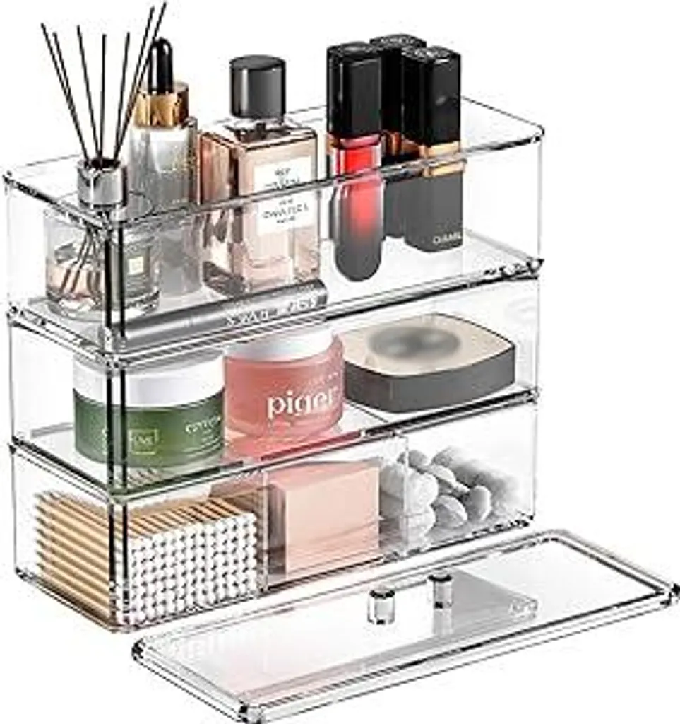 Organizer Cosmetici Professionale PAVSTINE in PET Trasparente Anti-Umidità