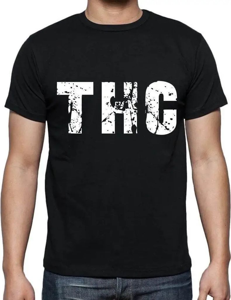 Herren Grafik T-Shirt Thc Öko-Verantwortlich Vintage Jahrgang Kurzarm Lustige Druck Geburtstag Geschenk Mann