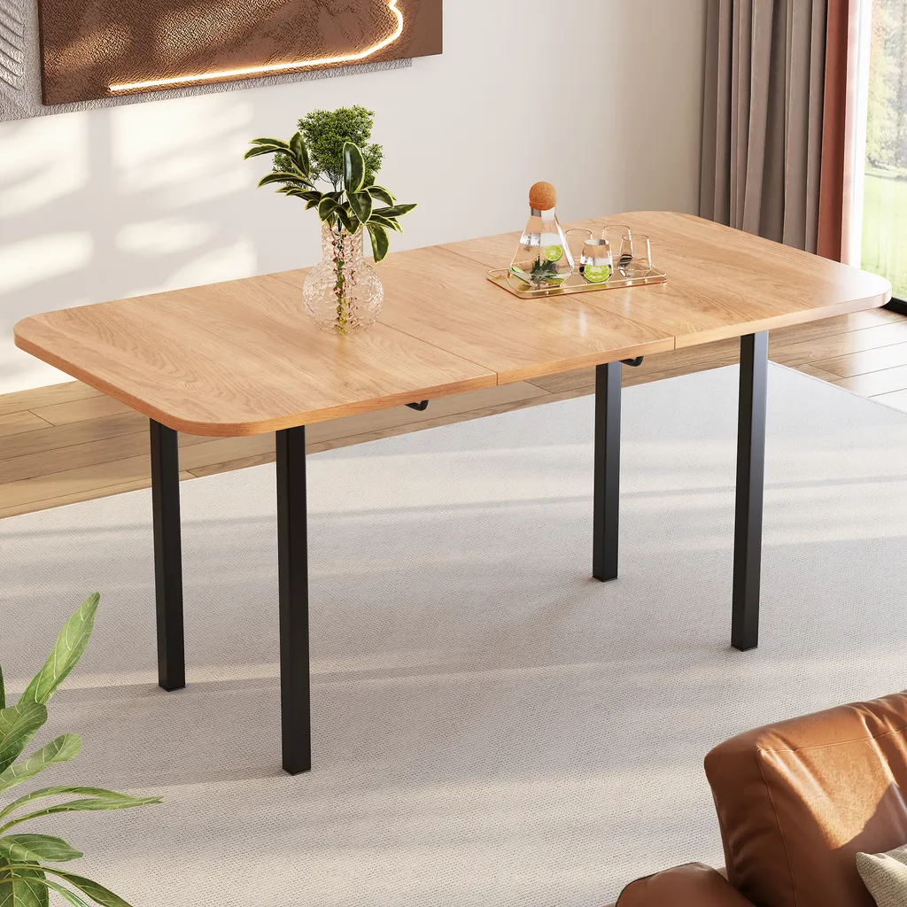 Table à manger gain de place modulable 4 à 6 couverts style loft