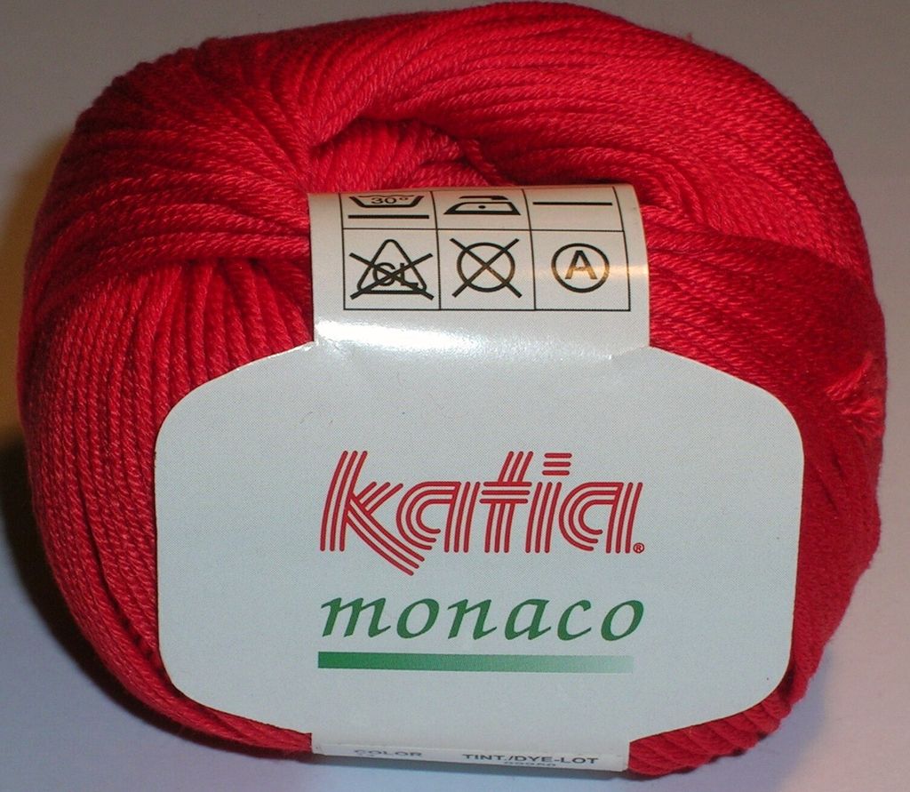 Monaco, mercerisiertes Baumwollgarn in ROT (Farbe 14), ca. 110m/50g