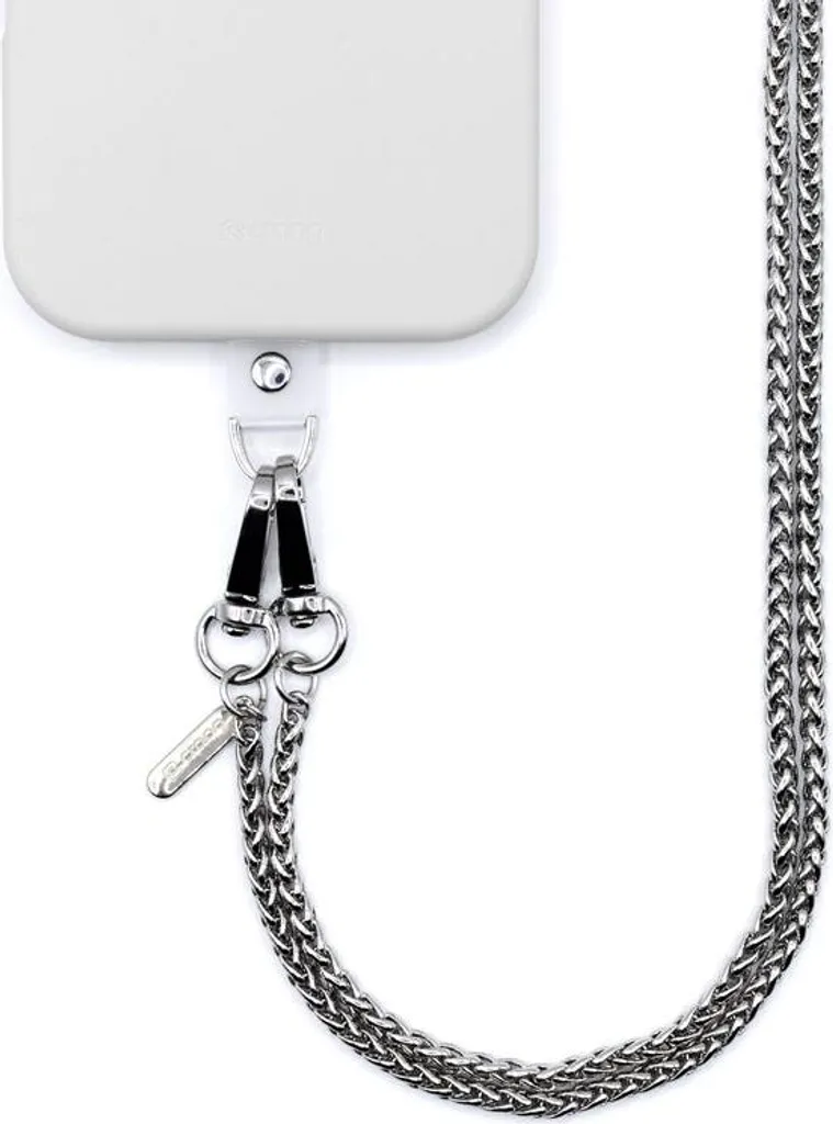 Évitez les Chutes de Téléphone avec le Lanyard Crong Argenté Chic