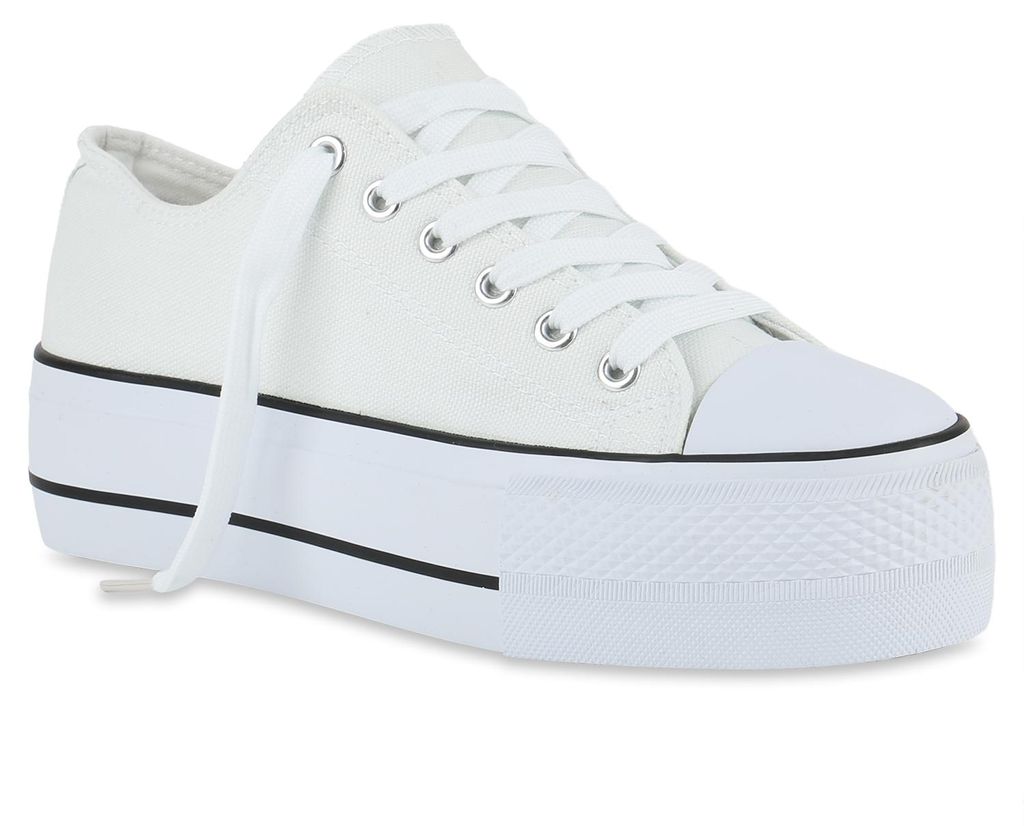 VAN HILL Damen Plateau Sneaker - Low-Top Freizeitschuh aus Produktbild 