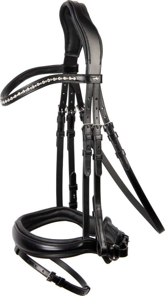 Schockemöhle anatomische Trense BRENTFORD black silver, Produktbild 
