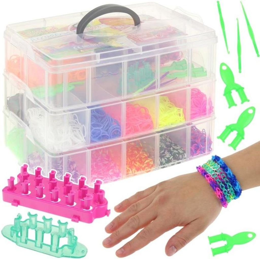 Elastische Bänder zum Basteln von Schmuckarmbändern Loom Bands Loom Set XXL