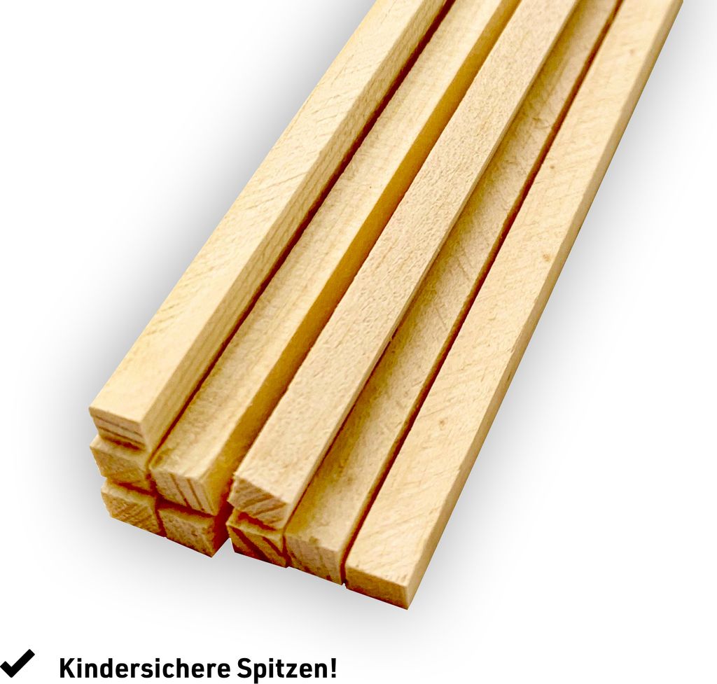 Bastoncini di legno quadrati 400x6x6 mm per l'artigianato e Immagine del prodotto 