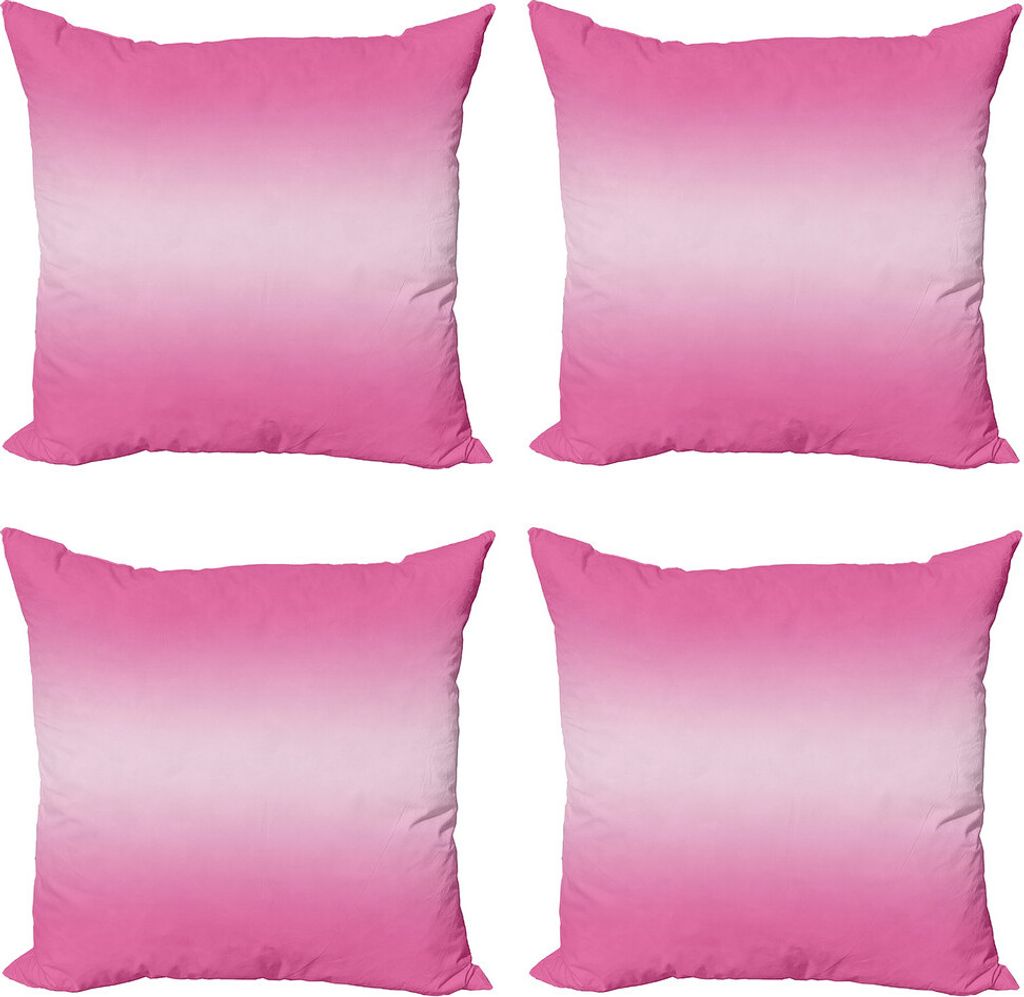 ABAKUHAUS Ombre Kissenbezug Set (4 Stück), Süßigkeit Inspired Art, Moderner Doppelseitiger Digitaldruck, 45 cm x 45 cm, Rosa