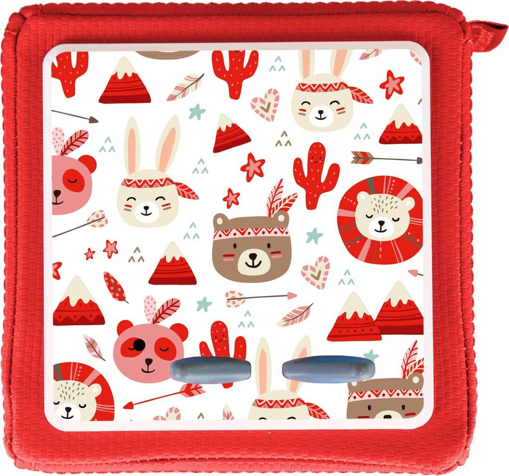 MeinBaby123 Toniebox Schutzfolie | Boho Tiere Rot