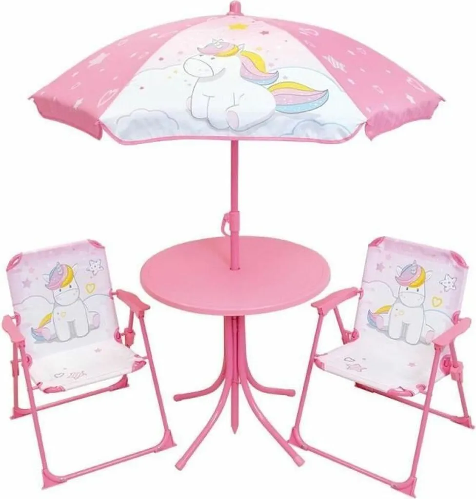 Table et Chaises Licorne Rose Fun House en Bois pour Activités Jeux