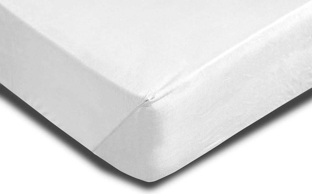 Microfaser Spannbettlaken Spannbetttuch Bettlaken Betttuch mit Rundumgummi, Größe:90 x 200 cm - 100x200 cm, Farbe:Weiß