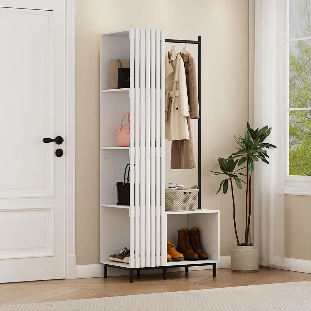 Vestiaire 5 compartiments Vicco Zinto armoire d'entrée blanche 187cm