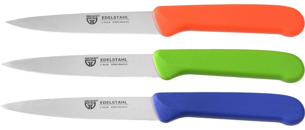 GRÄWE coltello spelucchino 3 pezzi, acciaio inox colorato1 Immagine del prodotto 