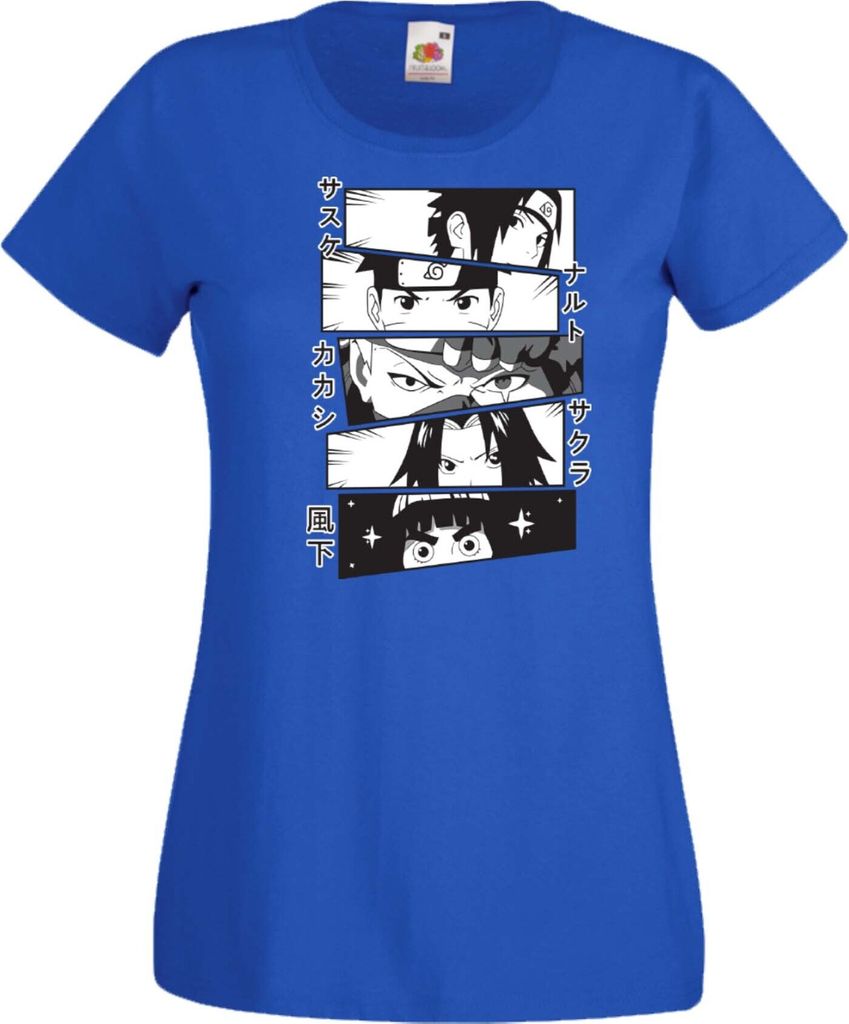 Damen T-Shirt Naruto Team 7 02 Var-050 Sanin Students, Lady M / Blau