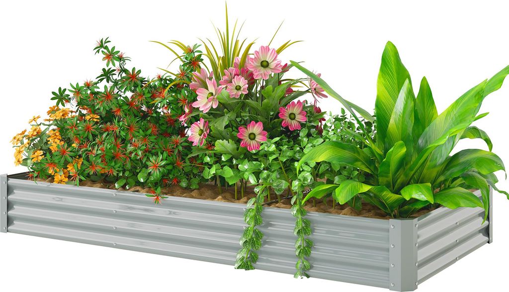 Hochbeet aus Stahl, Wetterbeständig Pflanzbeet mit Anti-Schnittkante Frühbeet