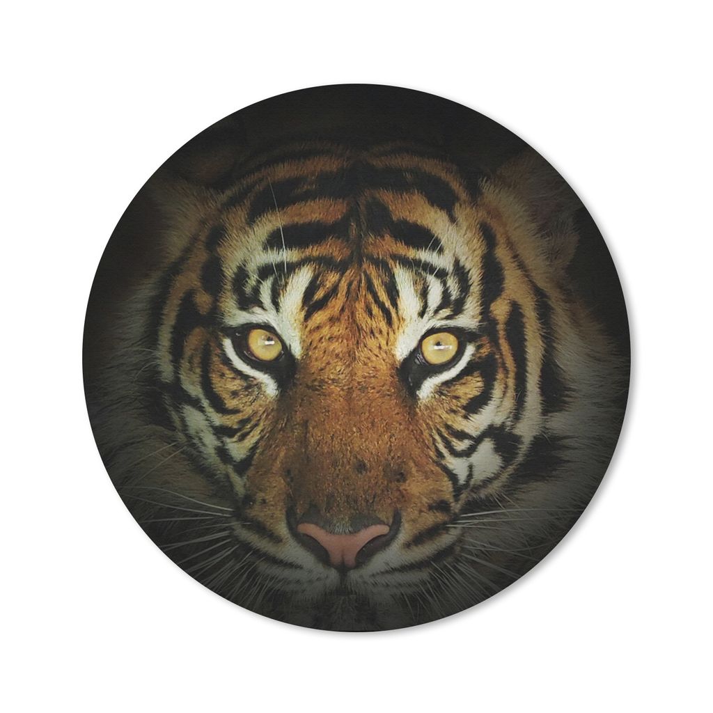 MuchoWow Mauspad Mousepad Tiger - Licht - Augen 40x40 cm - Mousepads - Maus Mat - Pad - Mausunterlage
