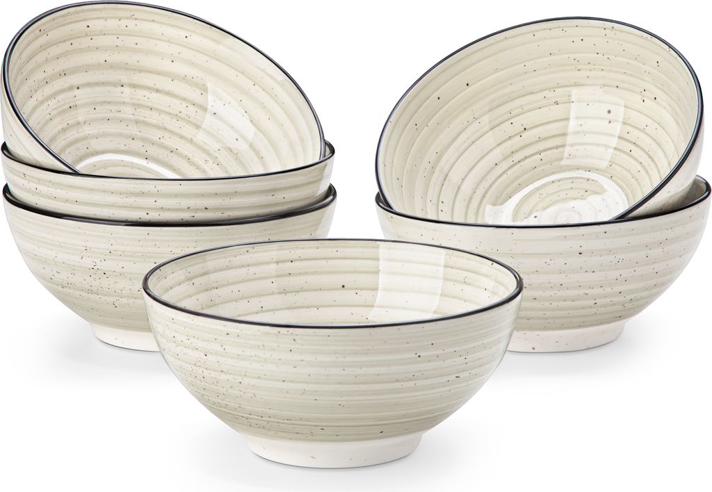 Vancasso 6-teilig Porzellan Schüssel, Schale-Set, Müslischalen, Pasta-Schale, Snack-Schale, Vintage Optik