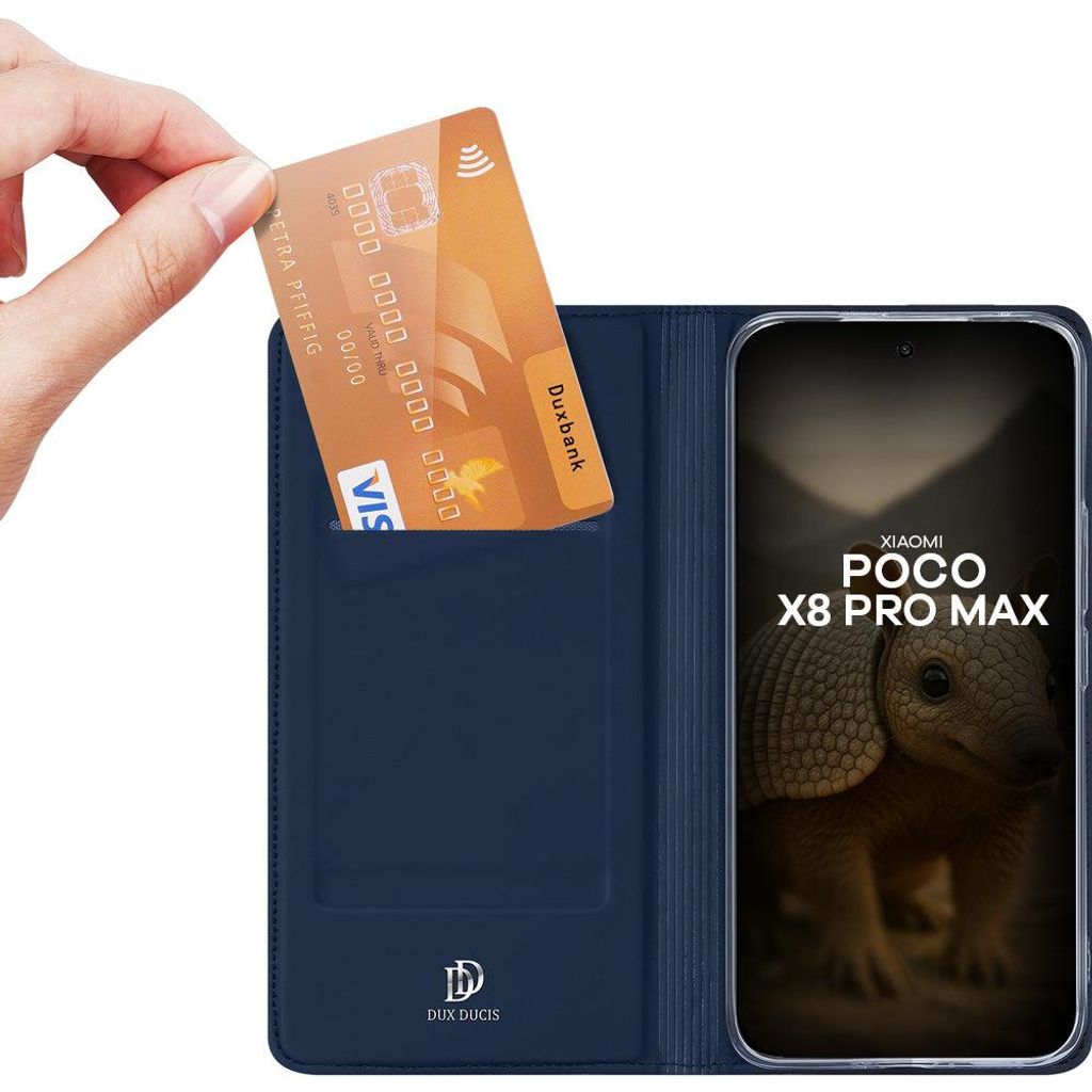 Handyhülle mit Klappe für Xiaomi POCO X8 Pro Max, Dux Ducis Skin Pro, Blau