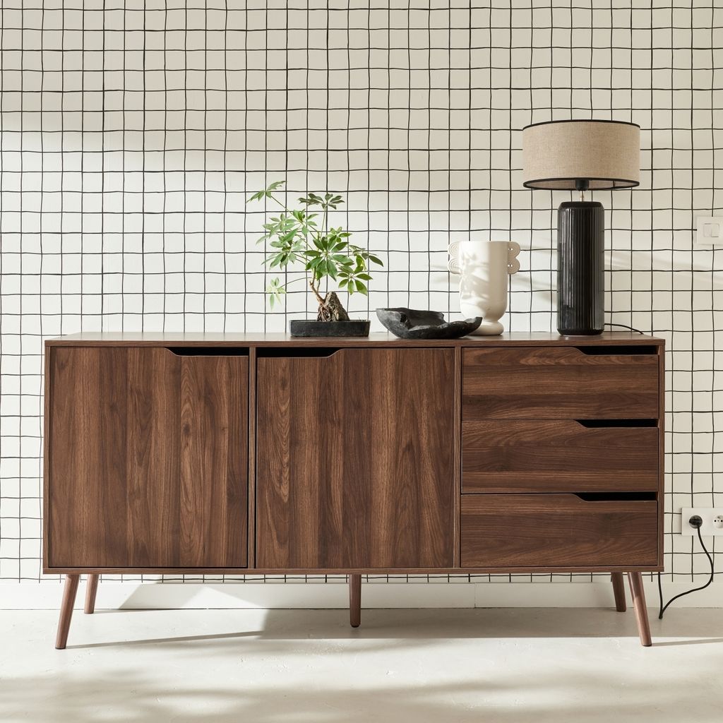 sweeek - Skandinavisches Sideboard mit 2 Türen 160 cm - Produktbild 1