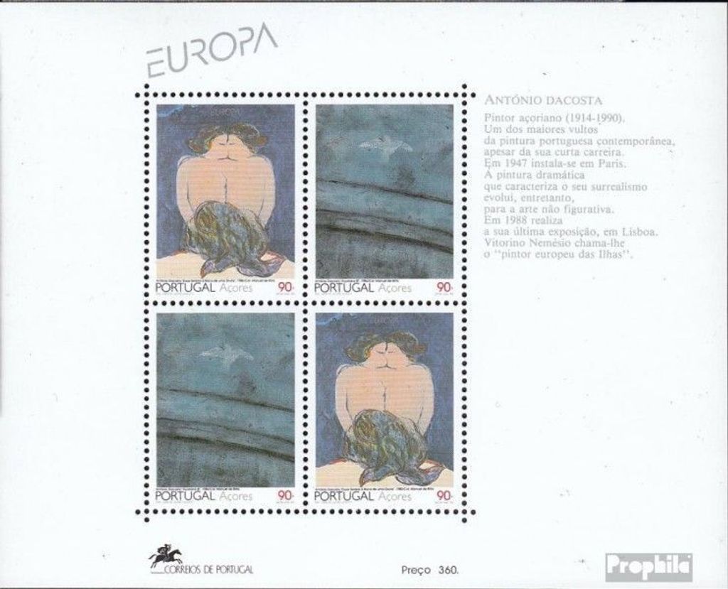 Briefmarken Portugal - Azoren 1993 Mi Block13 (kompl.Ausg.) postfrisch Zeitgenössische Kunst