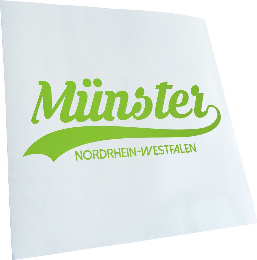 Kiwistar - Autoaufkleber - Münster Nordrhein-Westfalen - Lindgrün - 30x11cm - Aufkleber für Auto, Laptop, Fahrrad, LKW, Motorrad mehrfarbig JDM ...