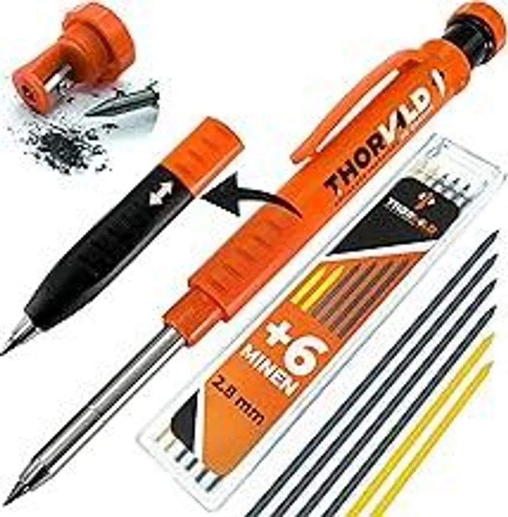 THORVALD Matita Meccanica per Edilizia e Falegnameria con Mine 2.8mm