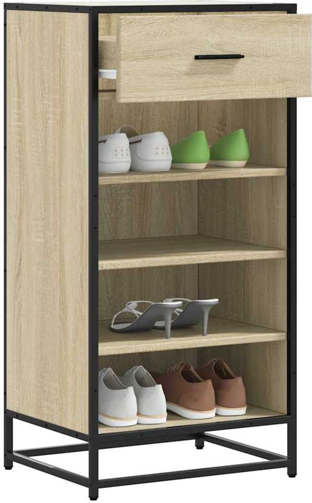 "2026 Aktion"Schuhregal - elegantes Design - Schuhablage/Schuhkommode Sonoma-Eiche 48x38x97,5cm Holzwerkstoff Promotion595954 - Schuhregale