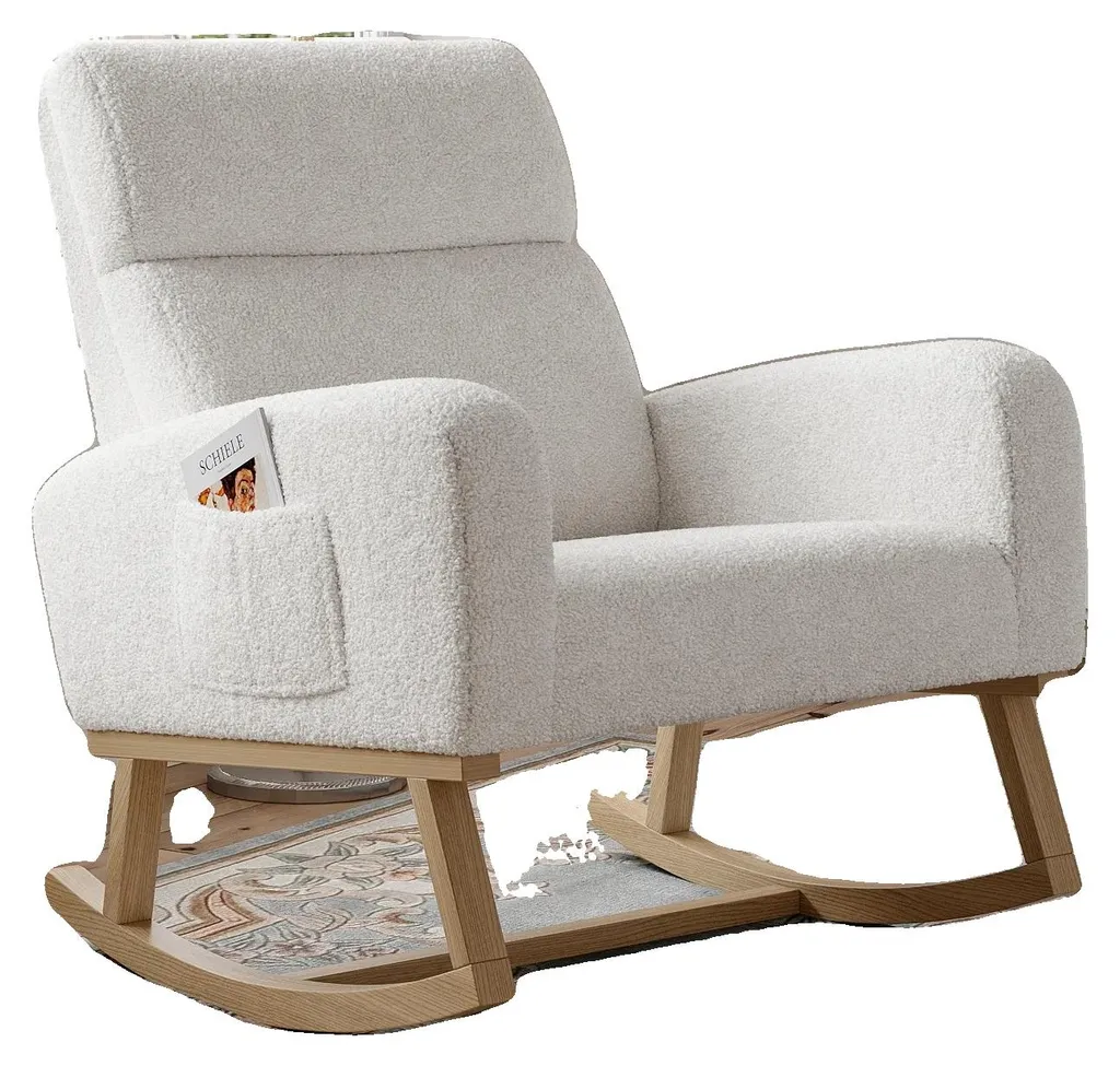 Fauteuil à bascule velours blanc : fini le mal de dos au salon